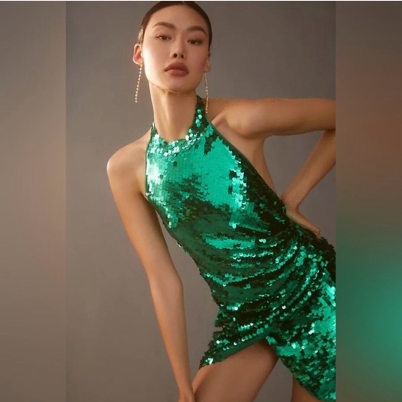 Ronny Kobo Draped Sequined Mini Dress - Picture 10 of 16